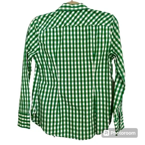 J.Crew Kelley Green and White Checked Shirt - Picture 5 of 9